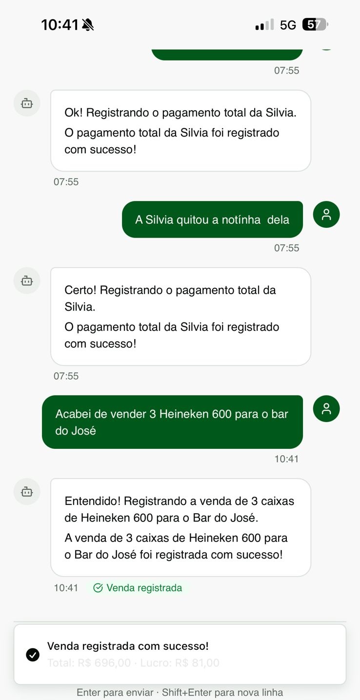 Print real do chat do sistema Deixa Comigo